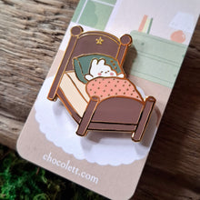 Load image into Gallery viewer, Cozy Bunny Nap Enamel Pin
