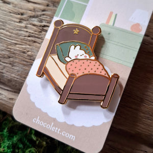 Cozy Bunny Nap Enamel Pin