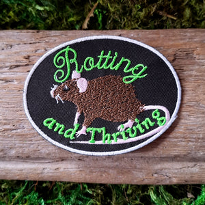 "Rotting and Thriving" Rat Iron-On Patch