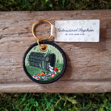 Load image into Gallery viewer, Scrappy Raccoon Embroidered Keychain
