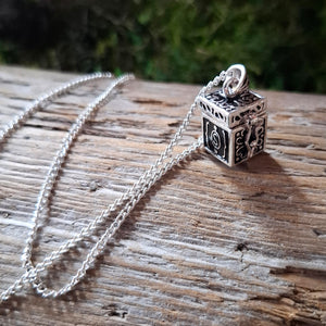 Vintage Silver Box Locket Necklace