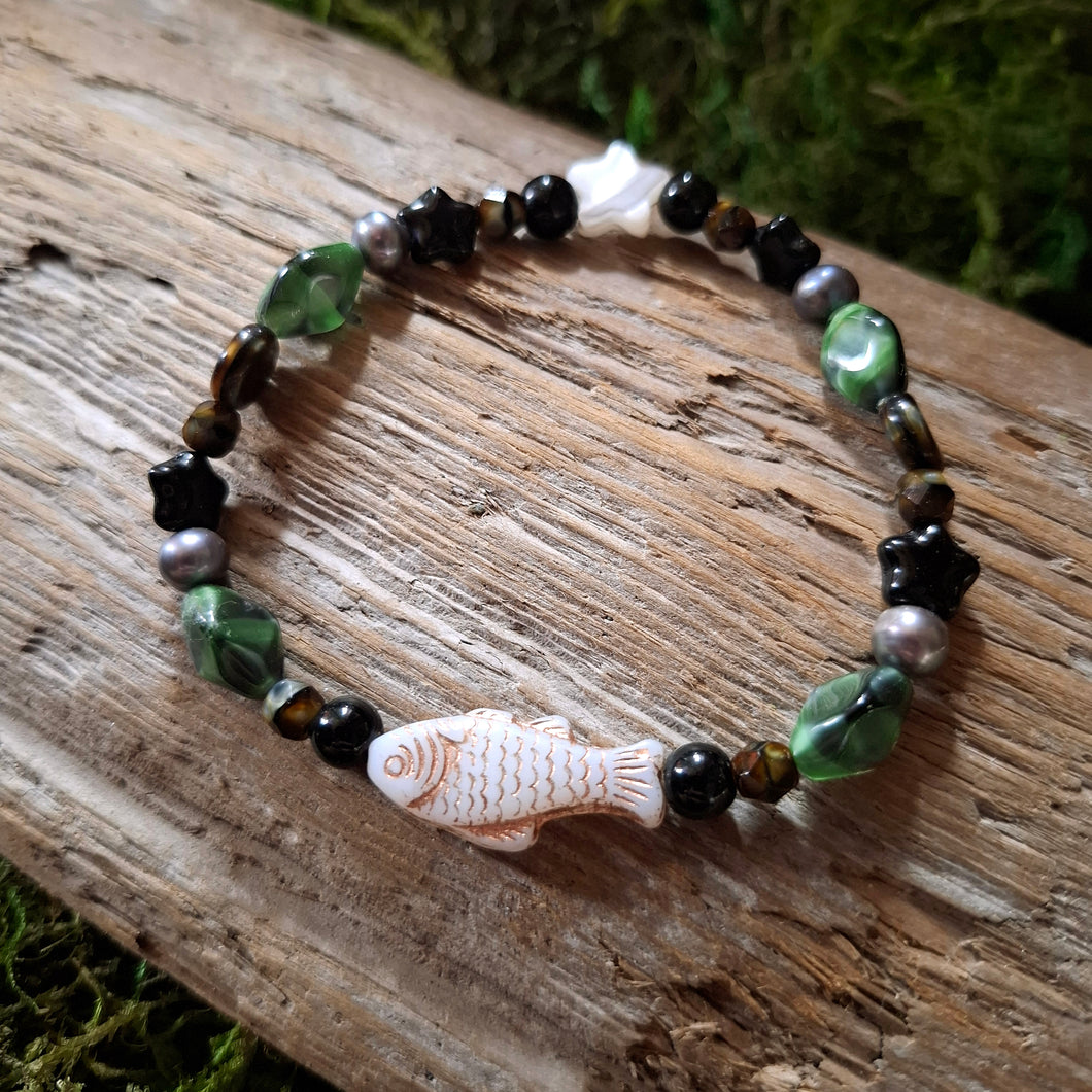 Starry Fish Mismatched Bead Bracelet