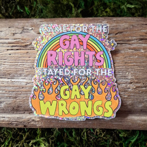 "Gay Wrongs" Glitter Sticker