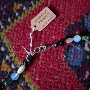 Black Flower Beaded Necklace