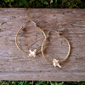 Handmade Brass and Snake Vertebrae Earrings