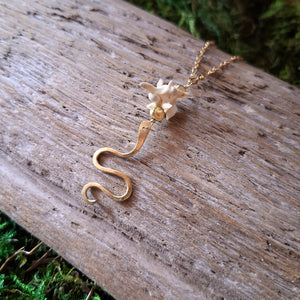 Handmade Brass and Snake Vertebrae Necklace