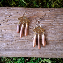 Load image into Gallery viewer, Handmade Brass and Seashell Earrings
