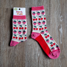 Load image into Gallery viewer, Cherries and Berries Bamboo Socks
