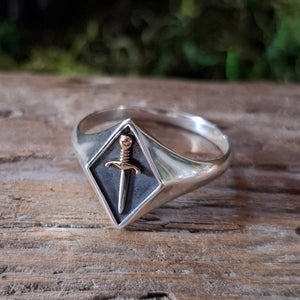 Sterling Silver Dagger Signet Ring