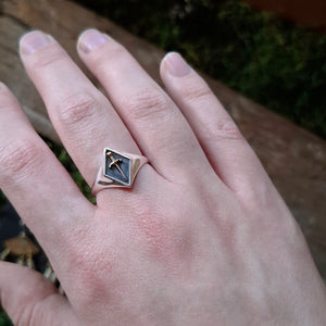 Sterling Silver Dagger Signet Ring