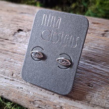 Load image into Gallery viewer, Sterling Silver Lidded Eye Studs
