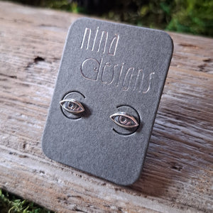 Sterling Silver Lidded Eye Studs