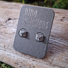 Load image into Gallery viewer, Sterling Silver Owl Studs
