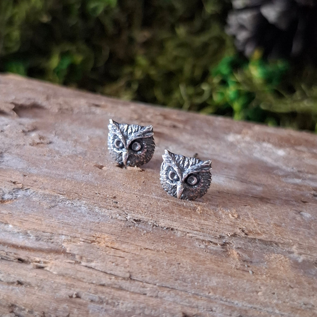 Sterling Silver Owl Studs