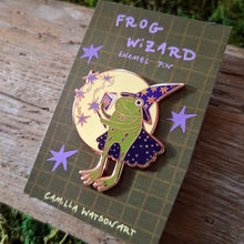 Load image into Gallery viewer, Frog Wizard Enamel Pin
