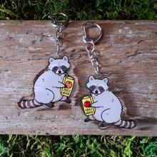 Load image into Gallery viewer, Raccoon Double-sided Keychain
