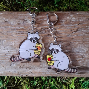 Raccoon Double-sided Keychain