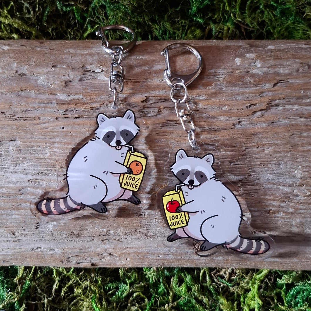 Raccoon Double-sided Keychain