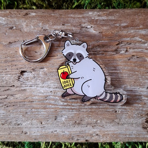 Raccoon Double-sided Keychain