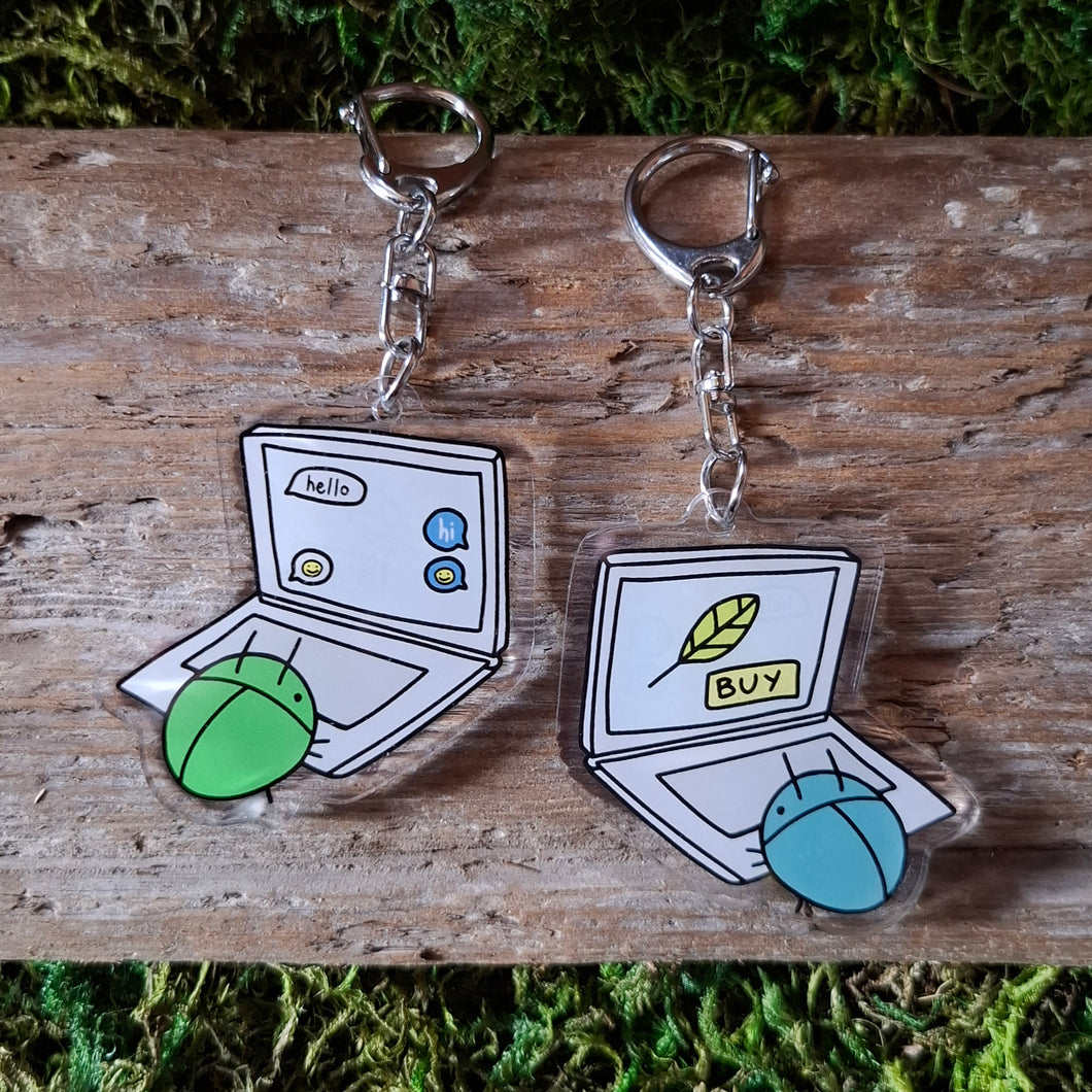 Computer Bug Double-sided Keychain