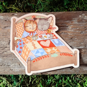 "i ❤️ u" Cozy Cats Vinyl Sticker