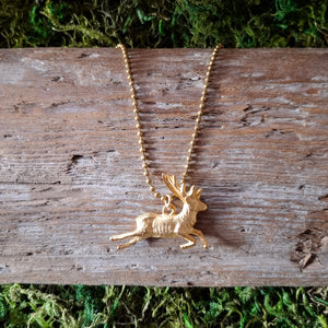 Gold Stag Necklace