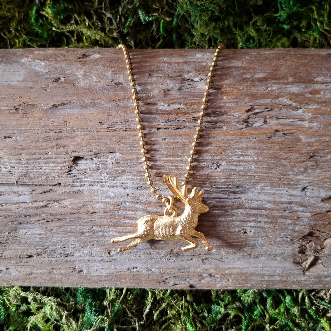 Gold Stag Necklace