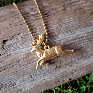 Gold Stag Necklace