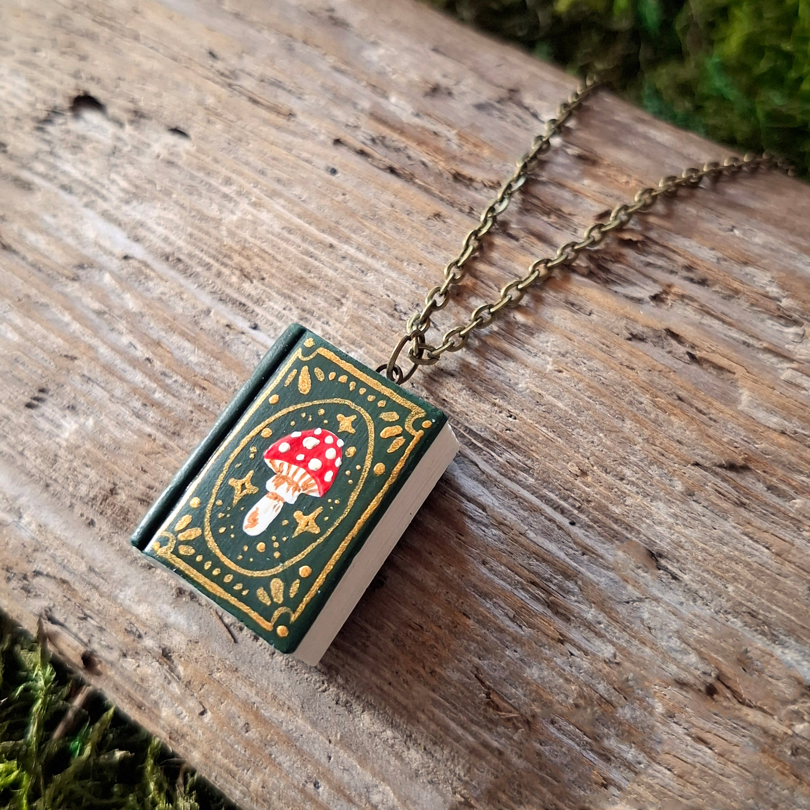 Handmade Mushroom Tome Pendant