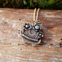 Load image into Gallery viewer, Floral Turtle Sterling Silver Pendant
