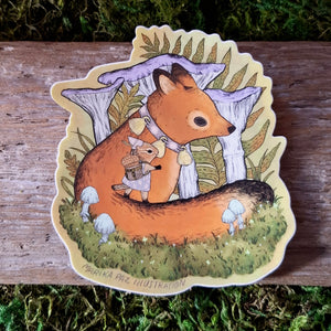 Giant Fox Friend Vinyl Sticker