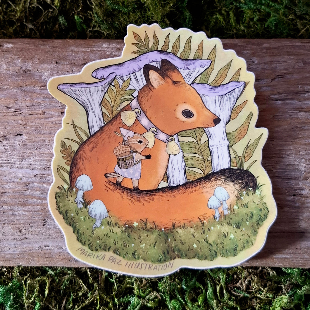 Giant Fox Friend Vinyl Sticker