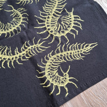 Load image into Gallery viewer, Black Centipede Print Bandana
