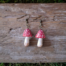 Load image into Gallery viewer, Handmade Amanita Mushroom Earrings
