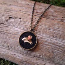 Load image into Gallery viewer, Tiny Embroidered Hedgehog Necklace
