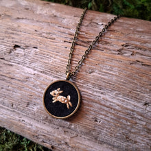 Load image into Gallery viewer, Tiny Embroidered Fawn Necklace
