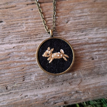 Load image into Gallery viewer, Tiny Embroidered Fawn Necklace
