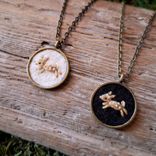 Load image into Gallery viewer, Tiny Embroidered Fawn Necklace
