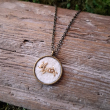 Load image into Gallery viewer, Tiny Embroidered Fawn Necklace
