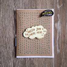 Load image into Gallery viewer, &quot;Wish You Were Here&quot; Cloud Wooden Magnet + Greeting Card
