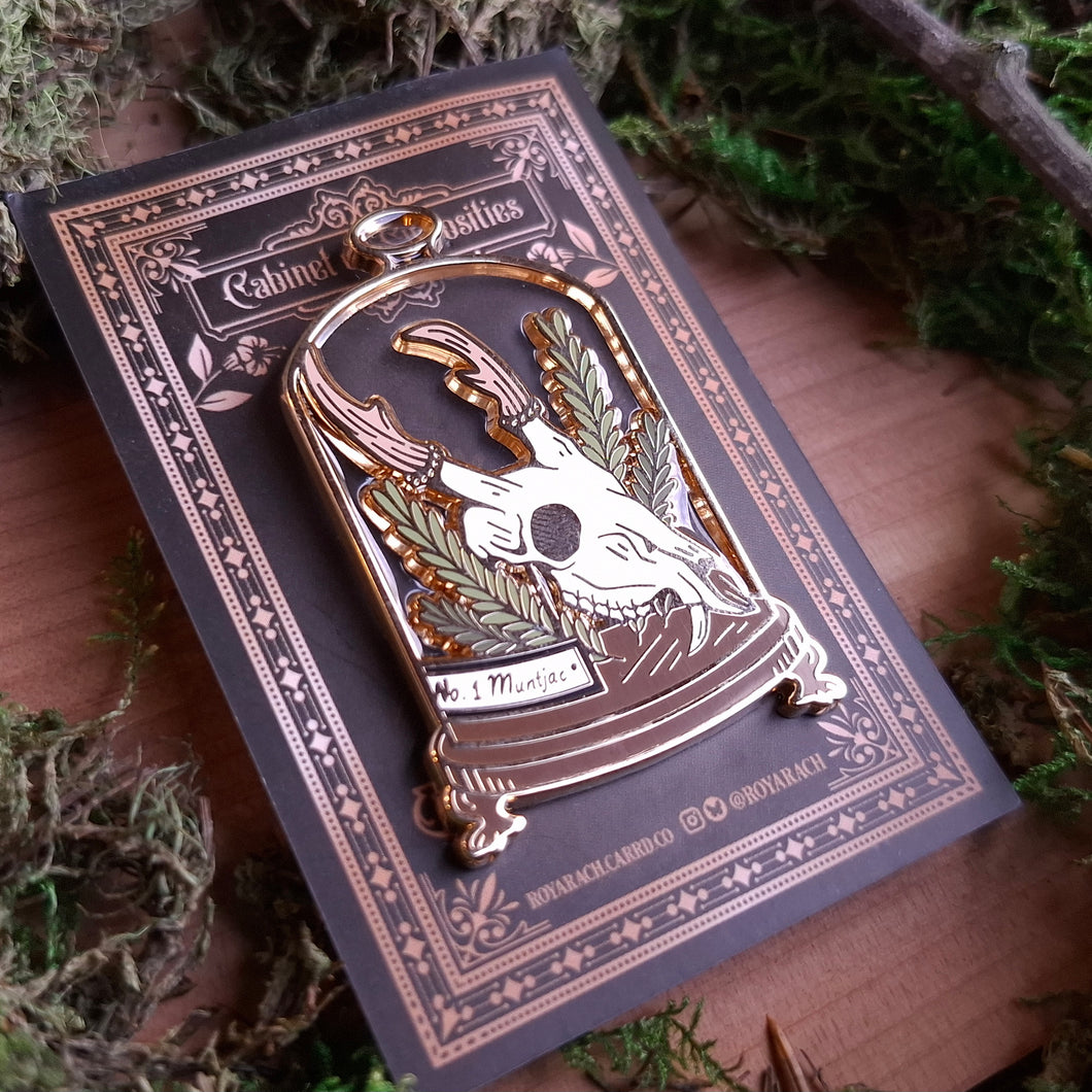 Muntjac Skull Curio Enamel Pin