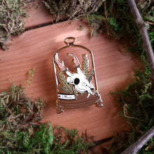 Load image into Gallery viewer, Muntjac Skull Curio Enamel Pin
