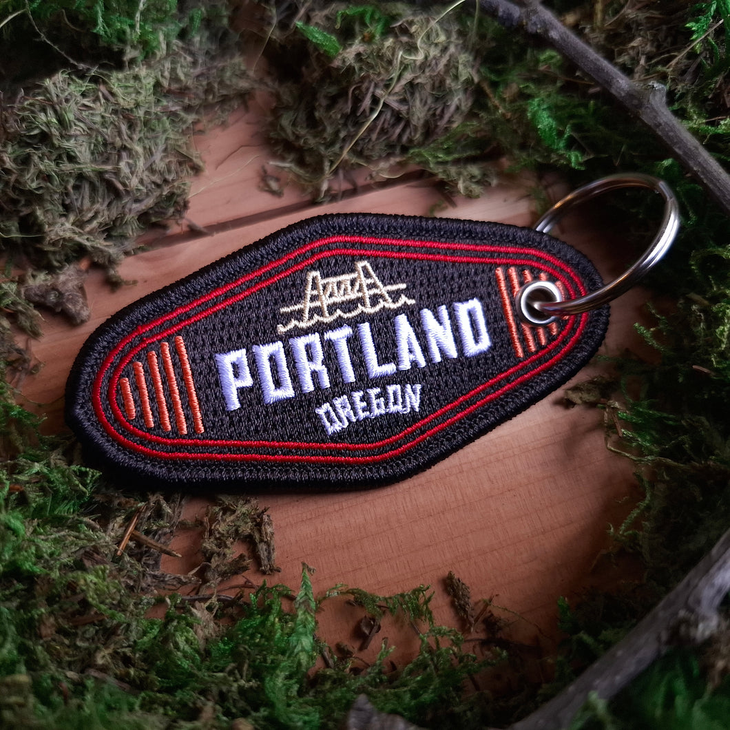 Portland Oregon Embroidered Keychain