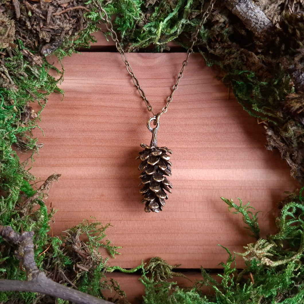 Brass Pinecone Pendant