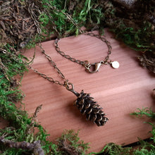 Load image into Gallery viewer, Brass Pinecone Pendant
