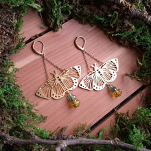 Load image into Gallery viewer, Evergreen Butterfly Brass Earrings
