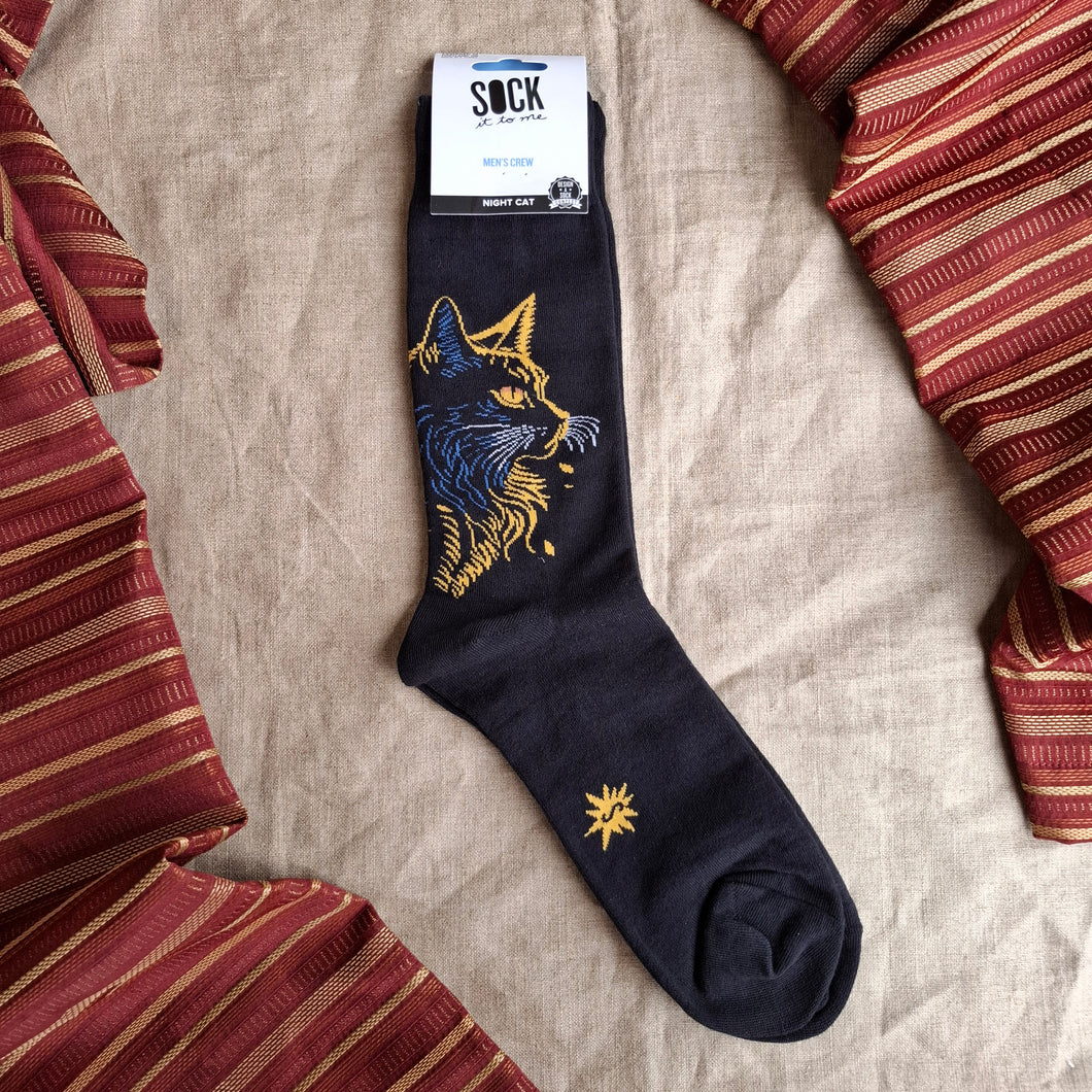 Black Cat Men's Crew Socks