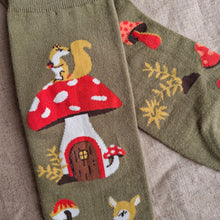 Load image into Gallery viewer, Woodland Mushroom Knee-High Socks
