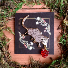 Load image into Gallery viewer, Opossum &amp; Berry Enamel Pin
