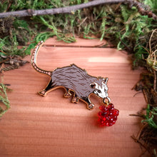 Load image into Gallery viewer, Opossum &amp; Berry Enamel Pin
